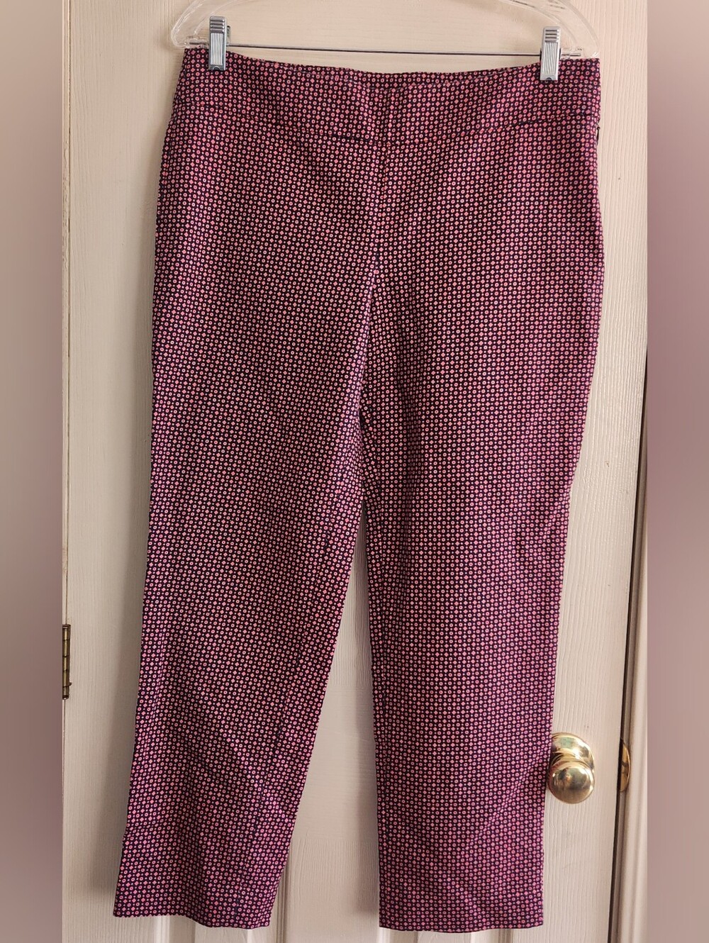 LOFT Marisa patterned stretch ankle pants Size 6